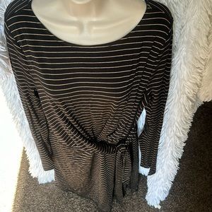 Brand New Loft Striped Black/Gold Dress Size L
